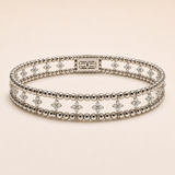 2 Row Flower Flexible Bangle