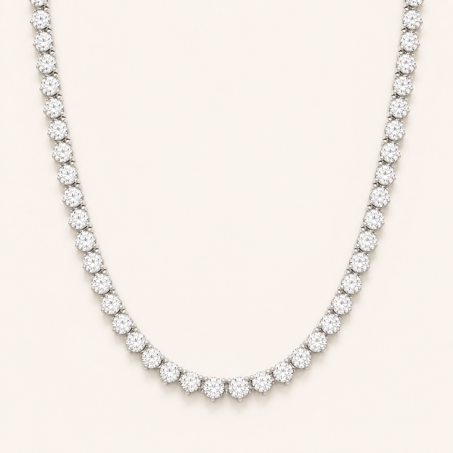 Classic 3Prong Tennis Necklace