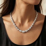Multi Stone Tennis Necklace-Bezel