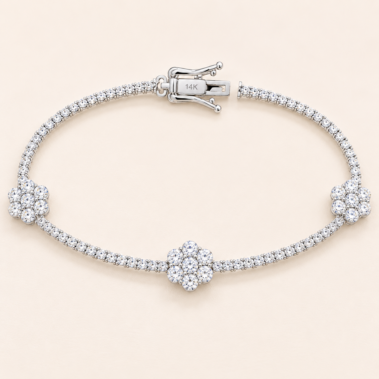 Flower Tennis Bracelet-3