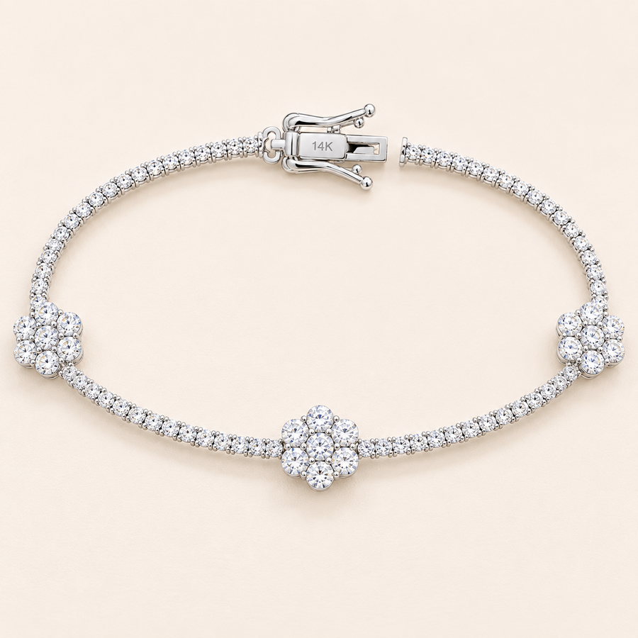 Flower Tennis Bracelet-3