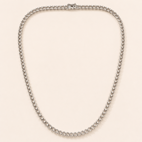 Classic 4Prong Tennis Necklace