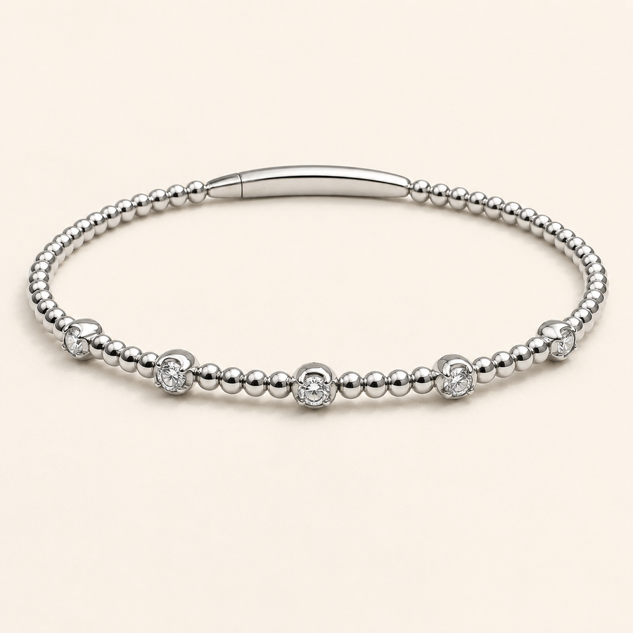 5 Stone Flexible Bangle