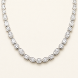 Multi Stone Tennis Necklace-Bezel