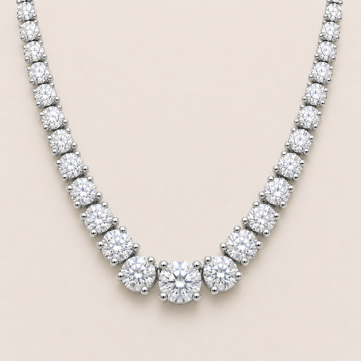Graduated 4Prong Tennis Necklace