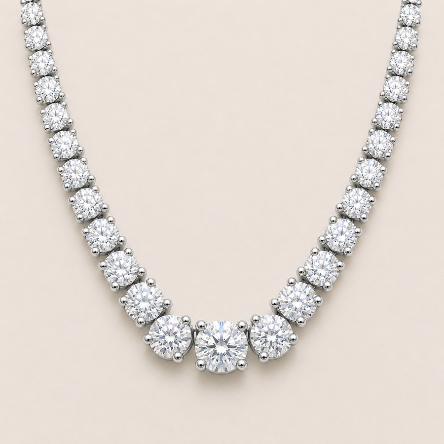 Graduated 4Prong Tennis Necklace