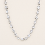 Multi Stone Tennis Necklace-Straight