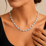 Multi Stone Tennis Necklace-Straight