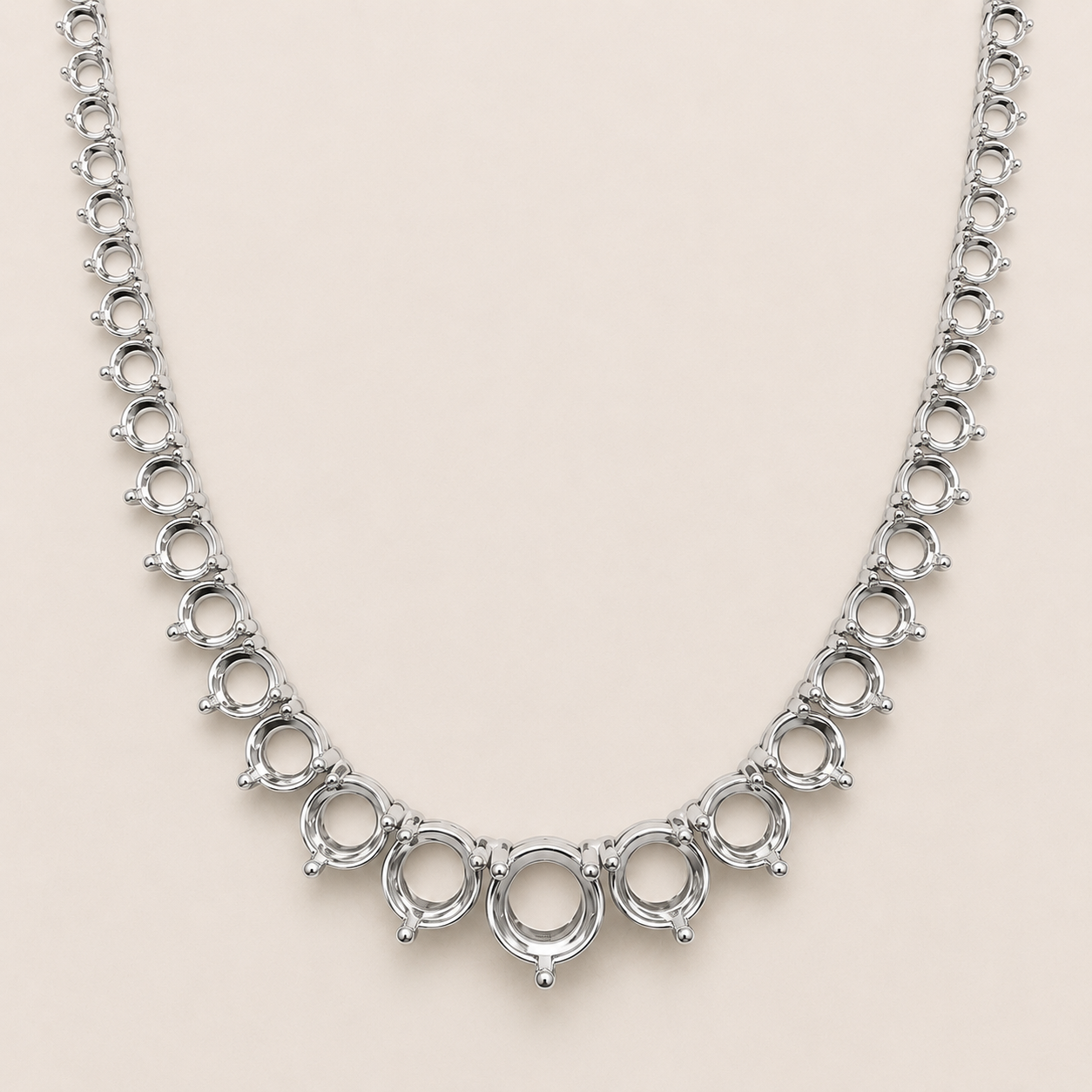 Graduated 3Prong Tennis Necklace