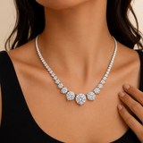 Graduated 3Prong Tennis Necklace
