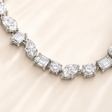 Multi Stone Tennis Necklace-Tilted