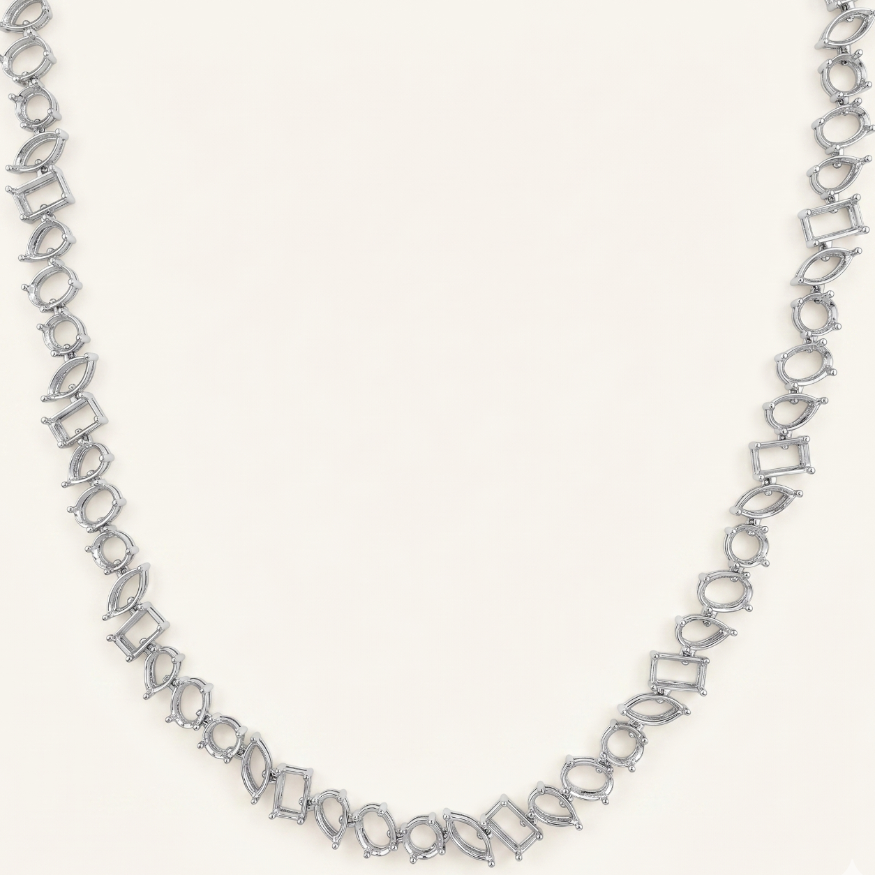 Multi Stone Tennis Necklace-Tilted