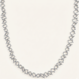 Multi Stone Tennis Necklace-Tilted