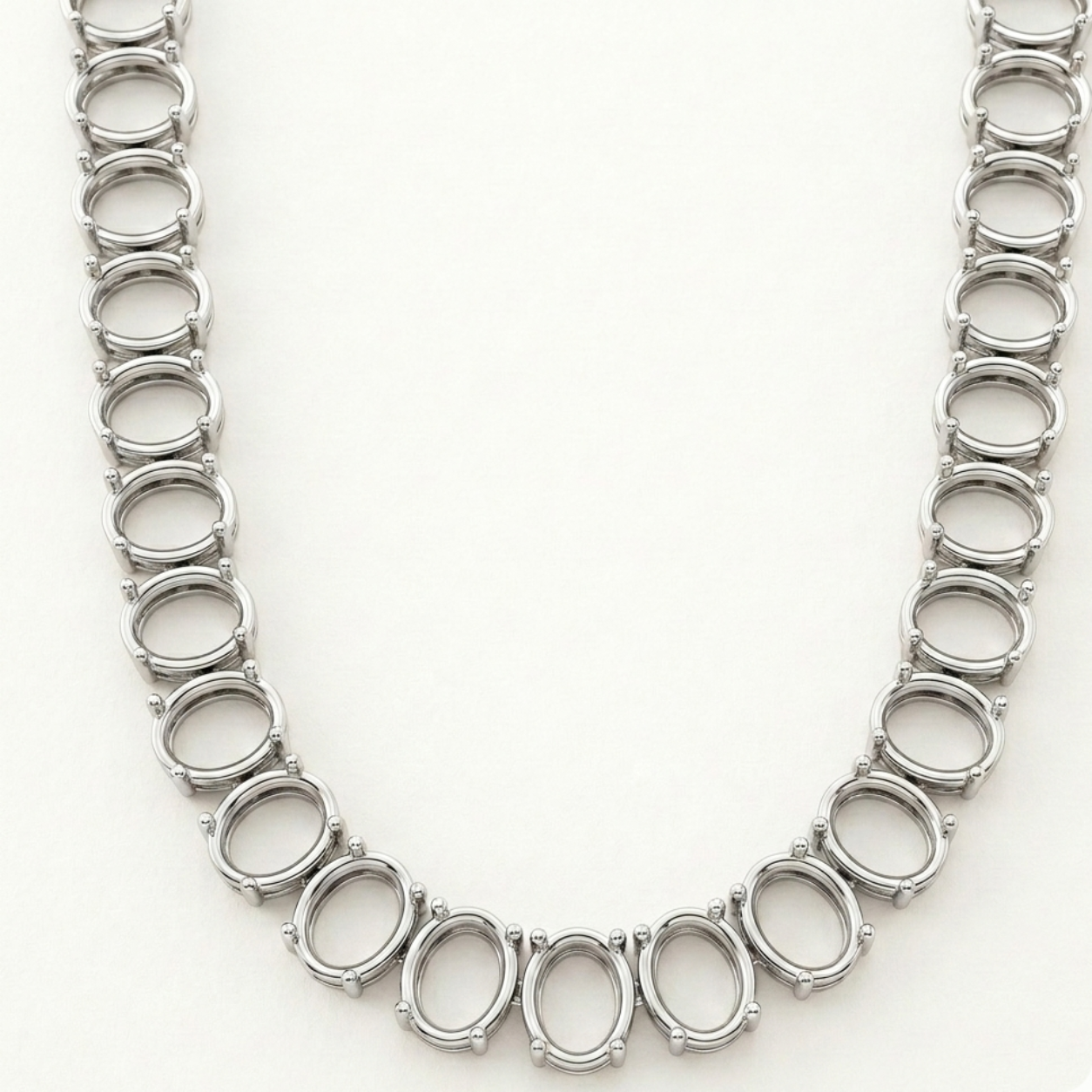 Oval Tennis Necklace-NS