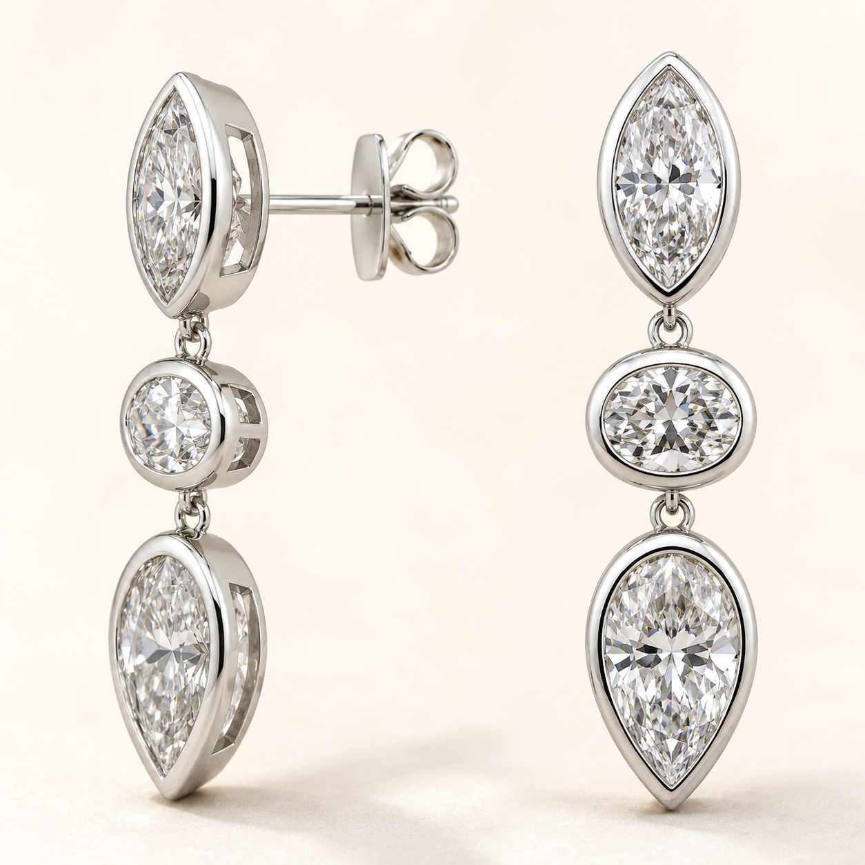 Multi Stone Stud-Bezel