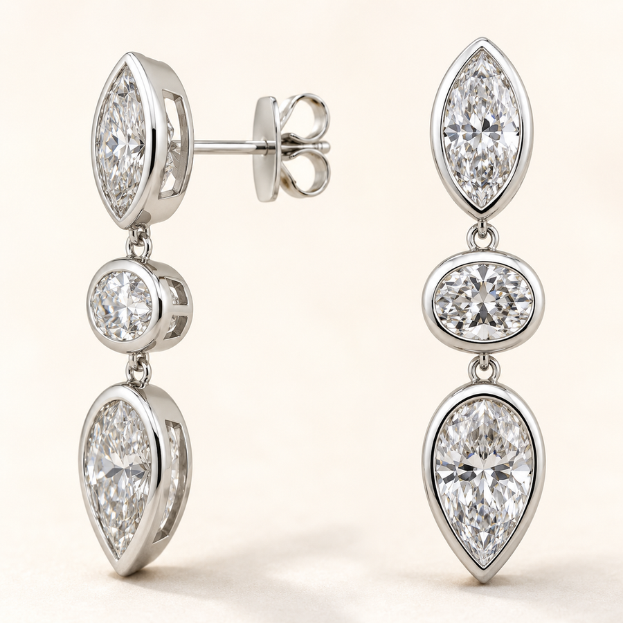 Multi Stone Stud-Bezel