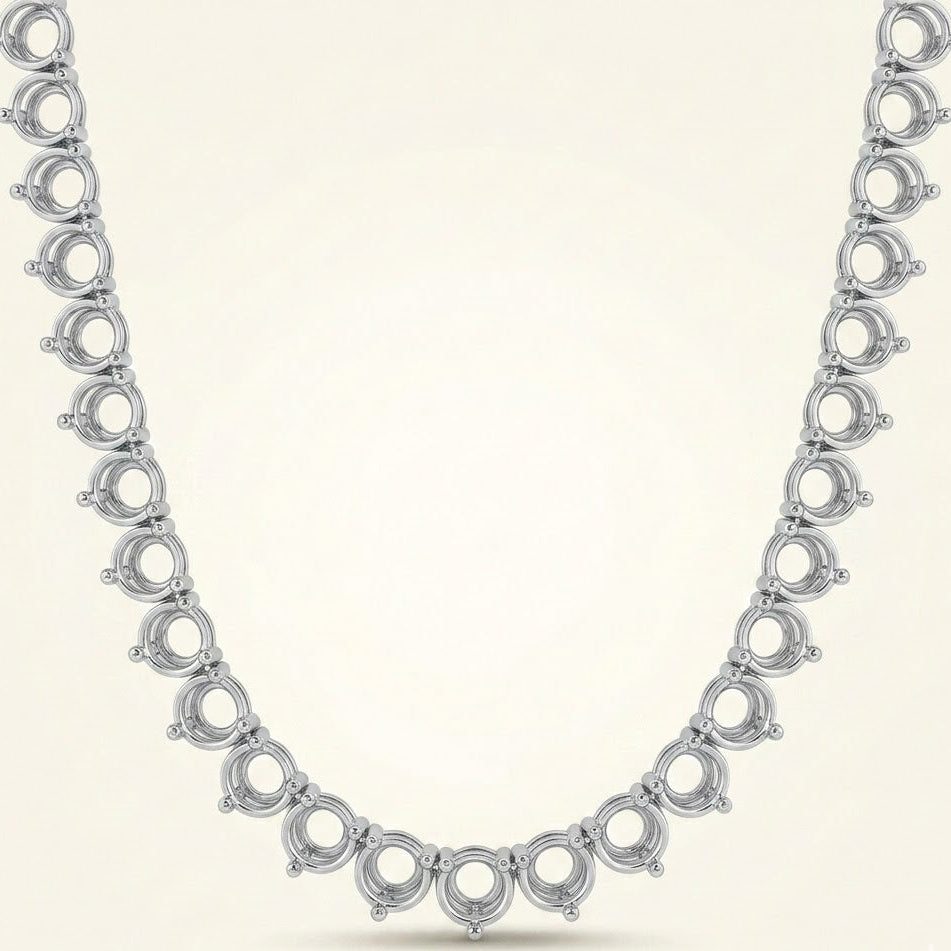 Classic 3Prong Tennis Necklace