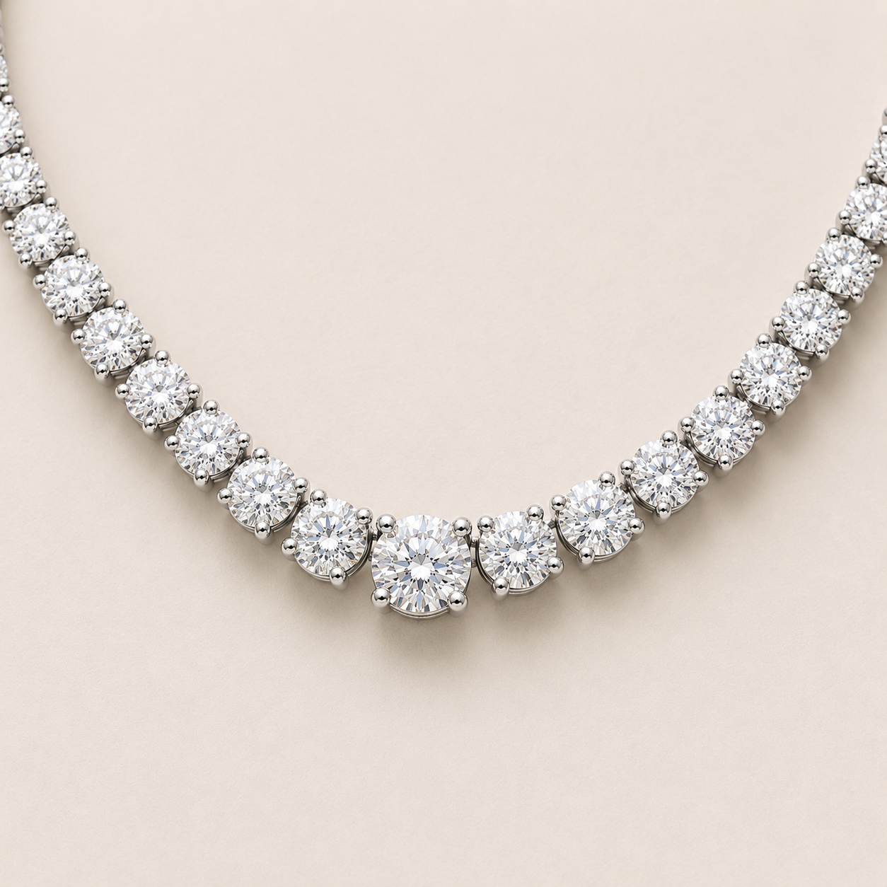 Graduated 4Prong Tennis Necklace