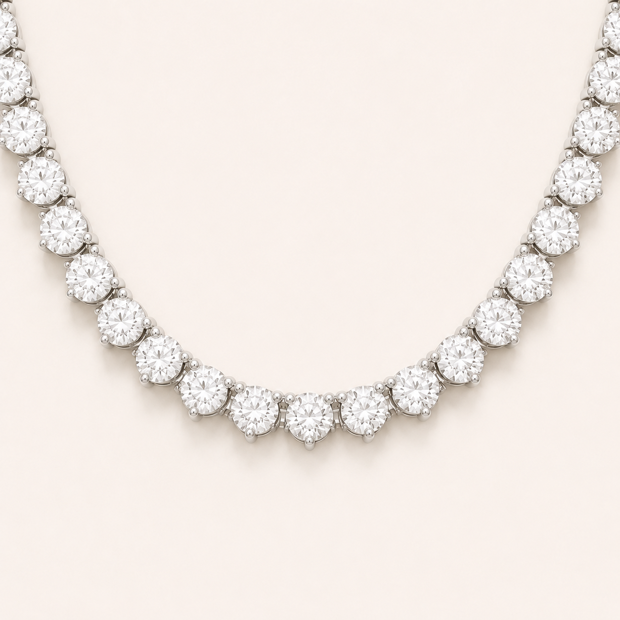 Classic 3Prong Tennis Necklace