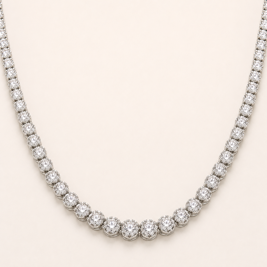 Crown Tennis Necklace