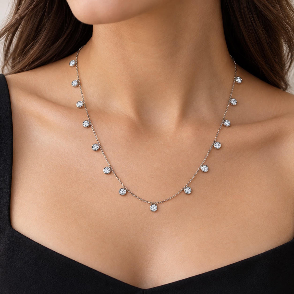 Diamond by the Yard Drop Necklace