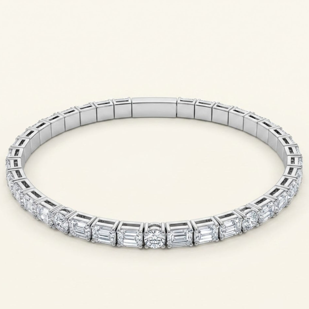 Emerald-Round Flexible Bangle