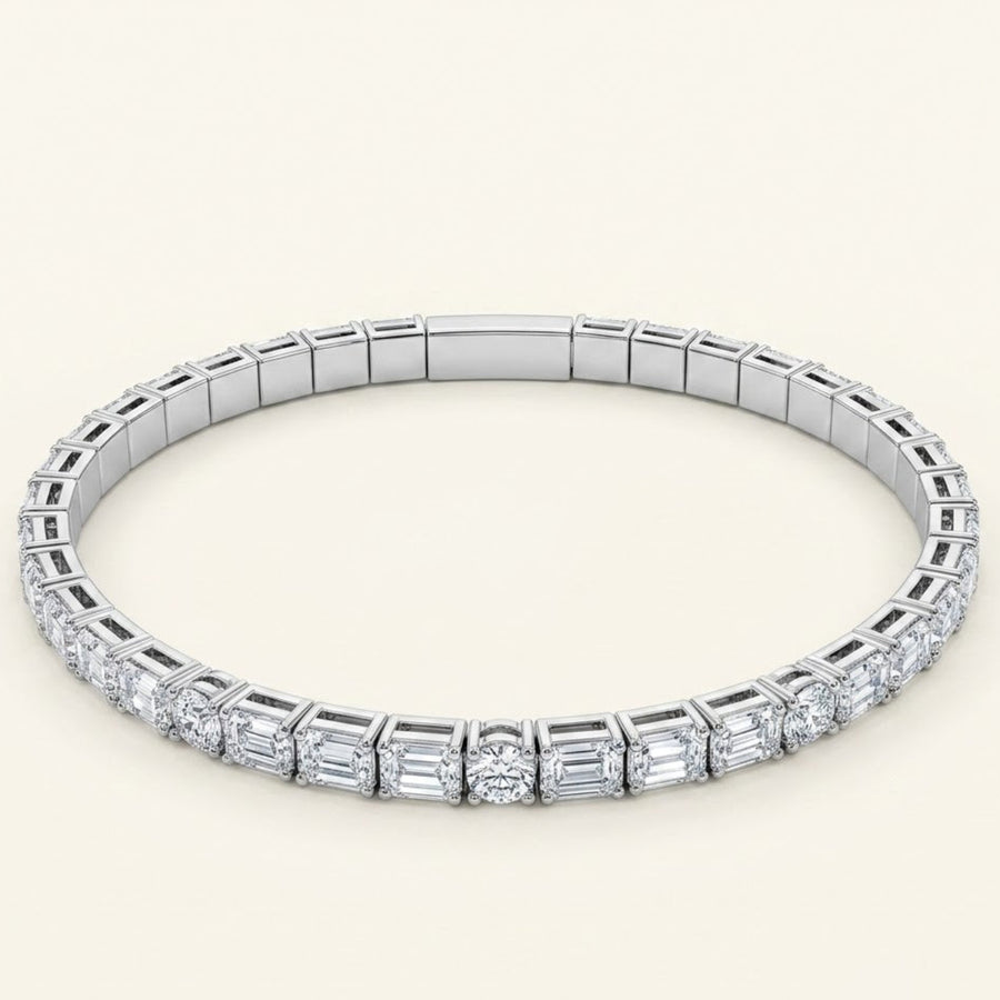 Emerald-Round Flexible Bangle