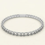 Emerald-Round Flexible Bangle