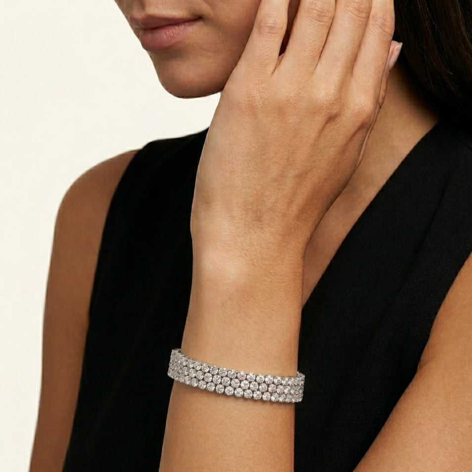 3 Row Tennis Bracelet