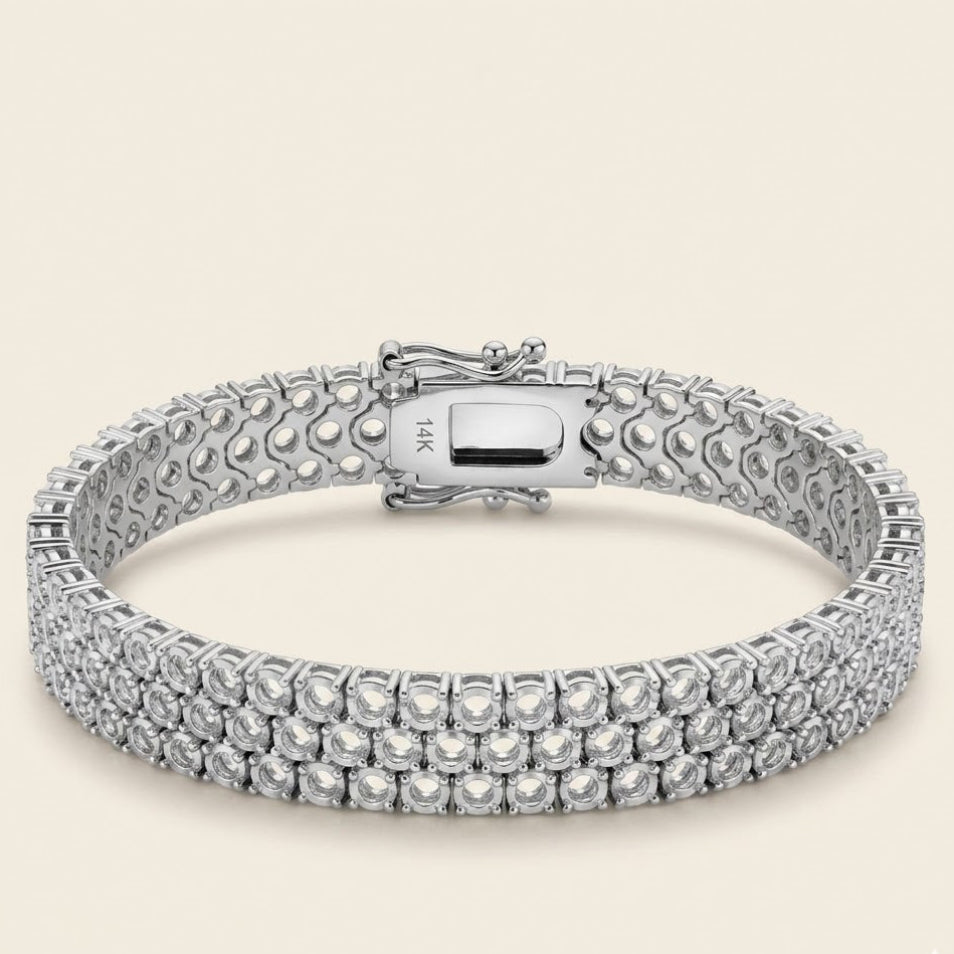 3 Row Tennis Bracelet
