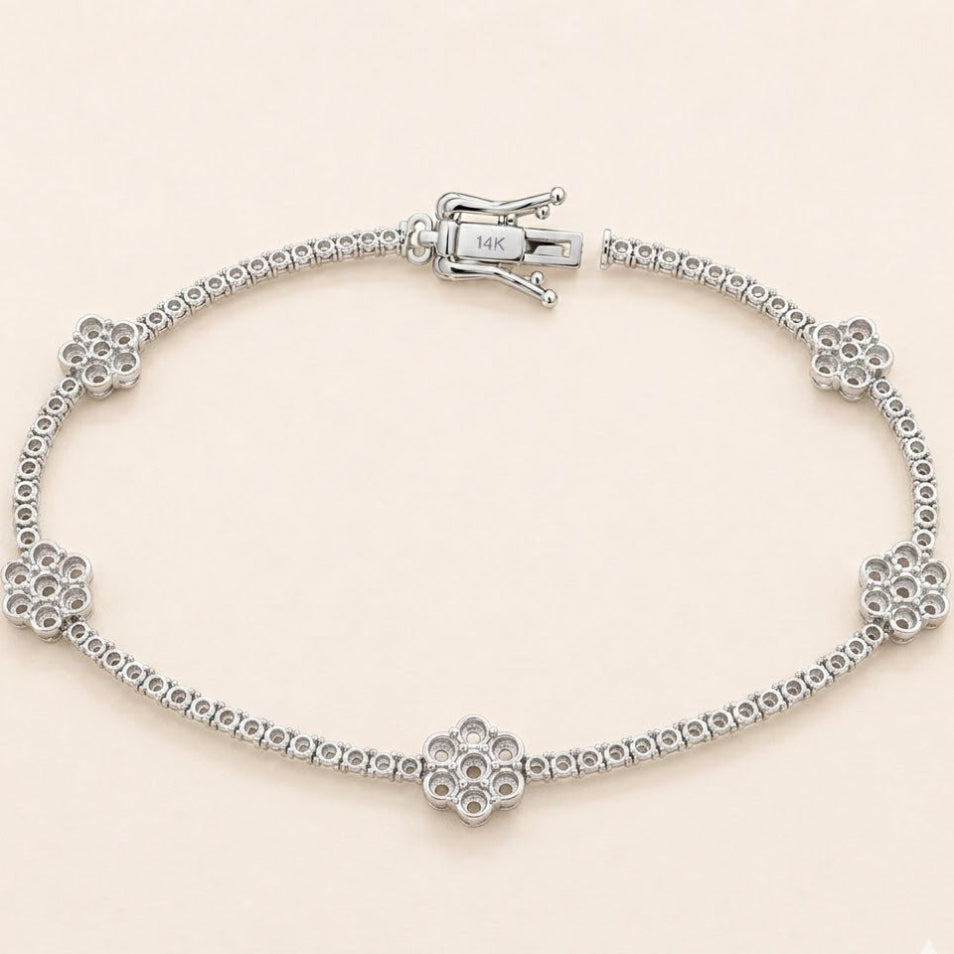 Flower Tennis Bracelet-5