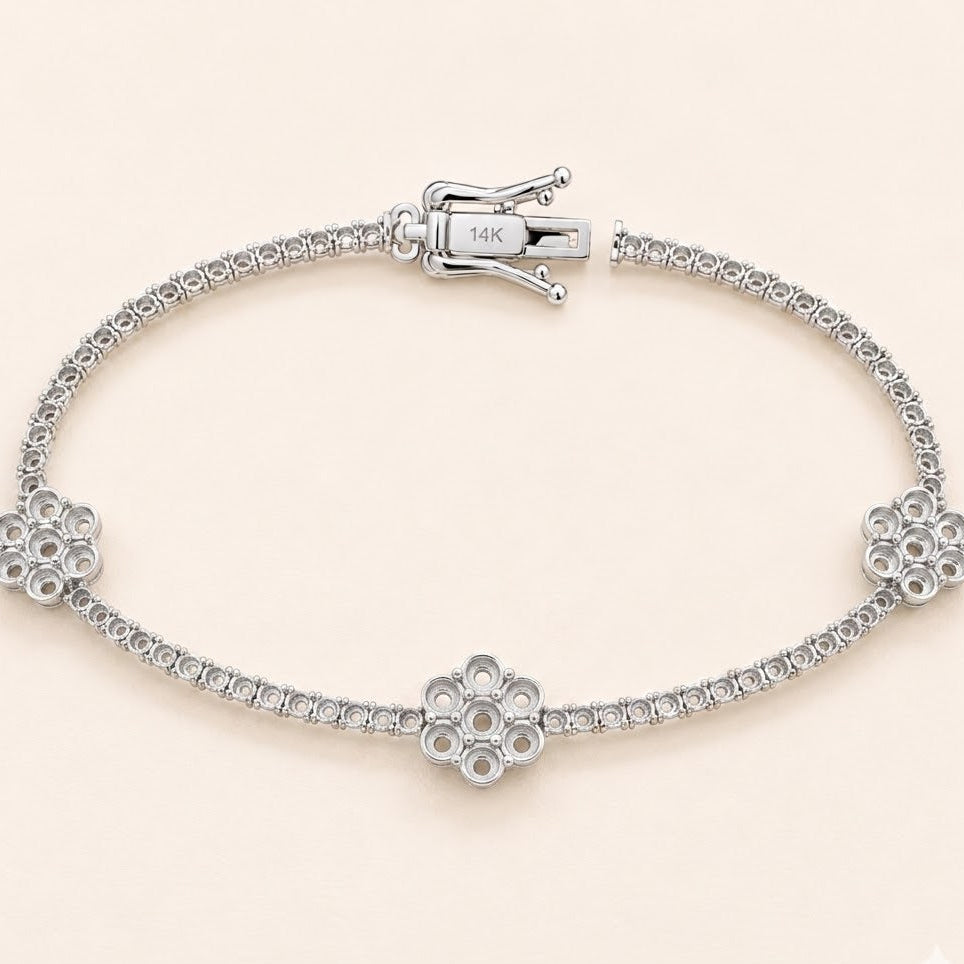 Flower Tennis Bracelet-3