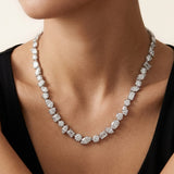 Multi Stone Tennis Necklace-Tilted