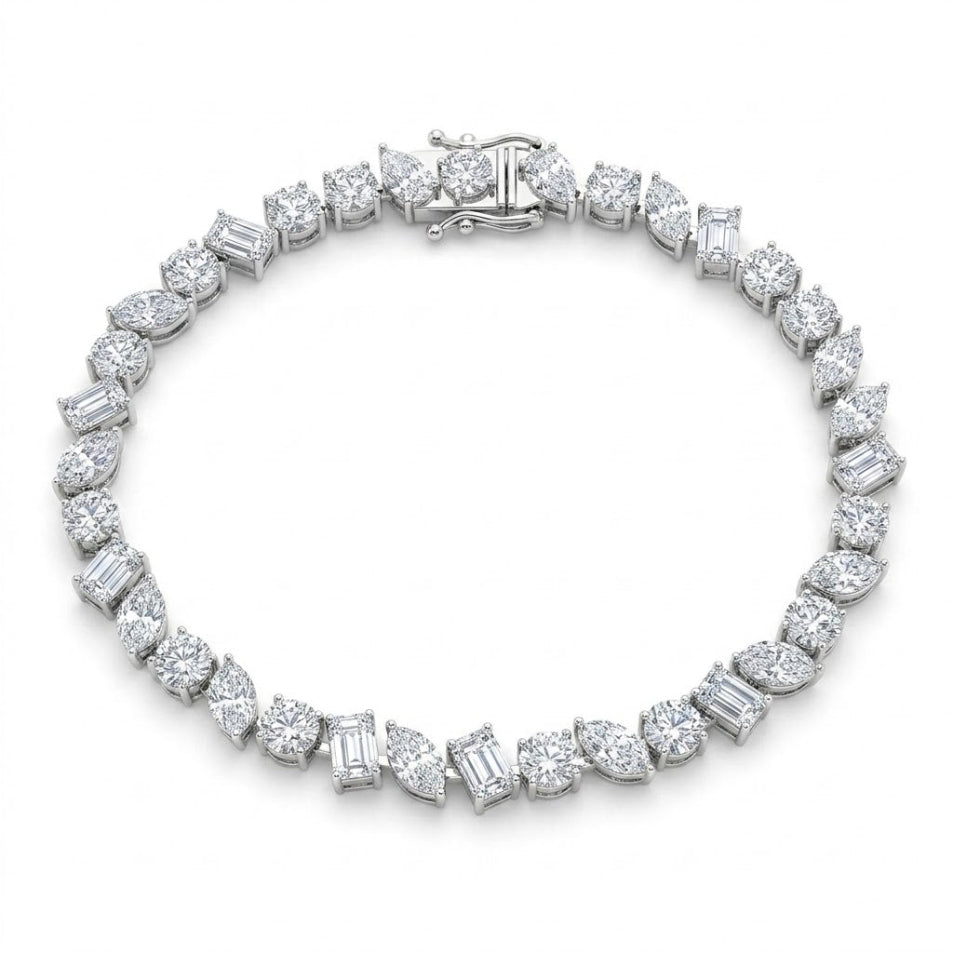 Multi Stone Tennis Bracelet-Tilted