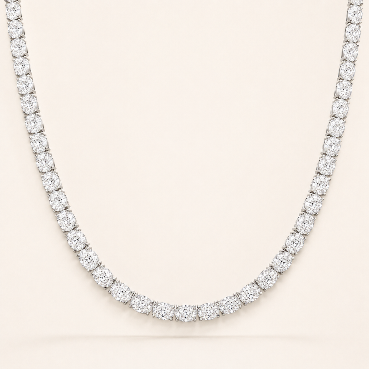 Oval Tennis Necklace-EW