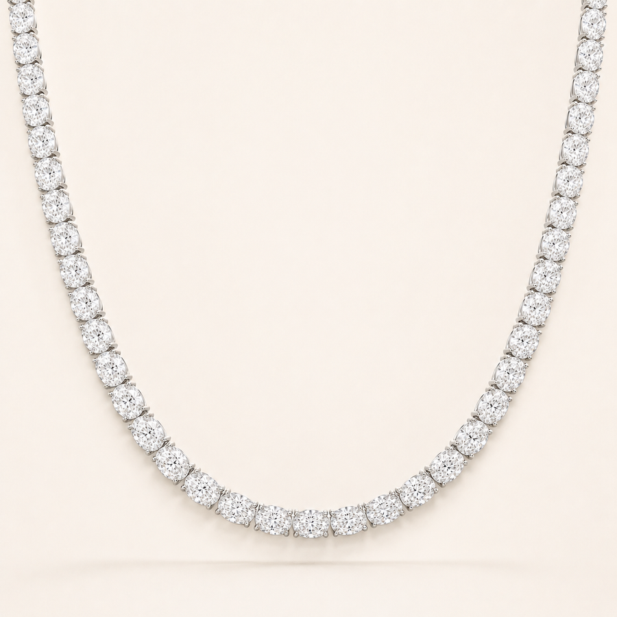 Oval Tennis Necklace-EW