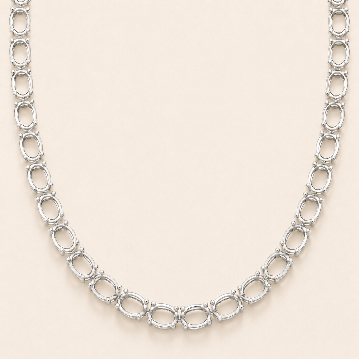 Oval Tennis Necklace-EW
