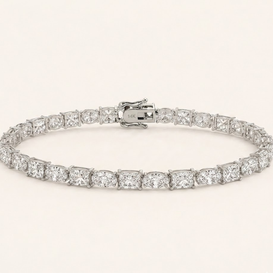 Oval & Square Tennis Bracelet