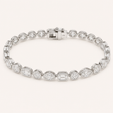 Multi Stone Tennis Bracelet-Bezel